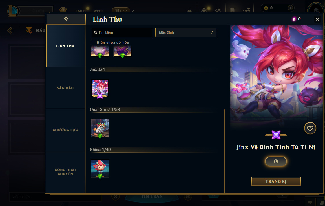 Jinx Vệ Binh Tinh Tú Tí Nị + 10 HC